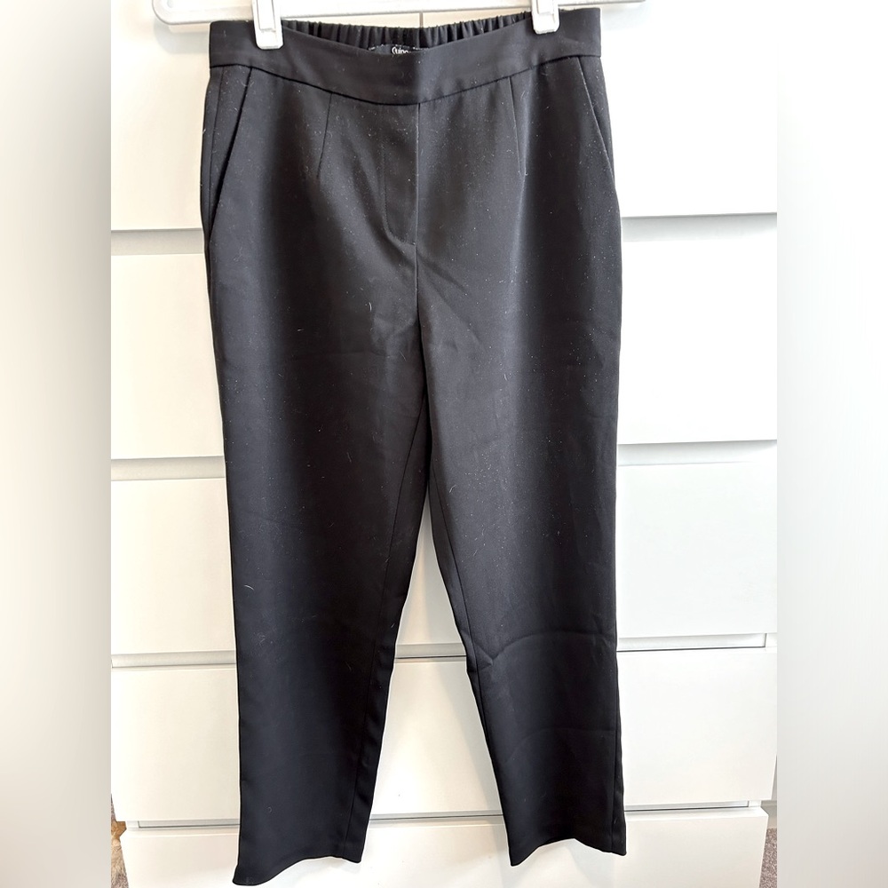 Quince Stretch Crepe Pleated Ankle Pant Size 6 in Black